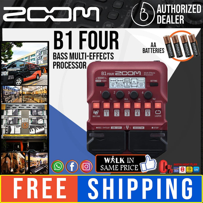Zoom B1 FOUR Bass Multi-effects Processor - Music Bliss Malaysia