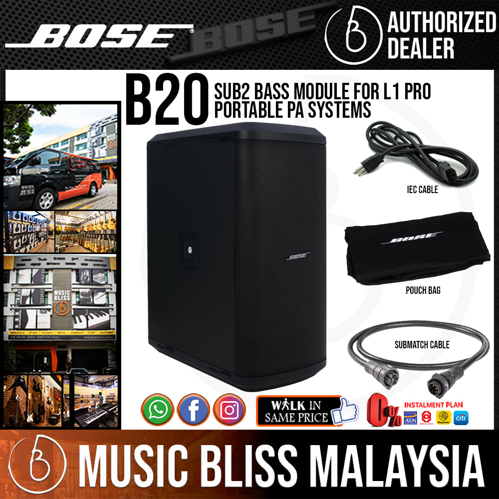 Bose Sub2 Bass Module for L1 Pro Portable PA Systems Music Bliss