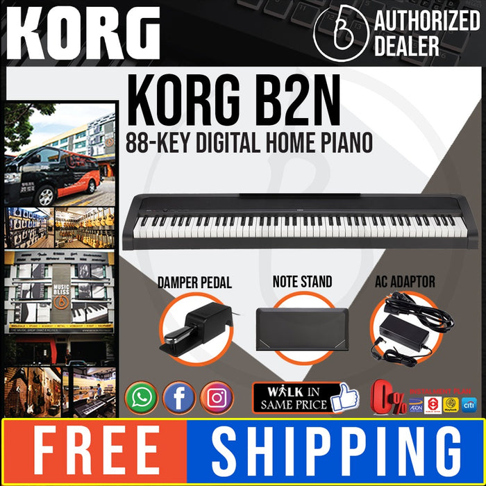 Korg B2N Digital Piano - Black *0% INSTALLMENT* - Music Bliss Malaysia