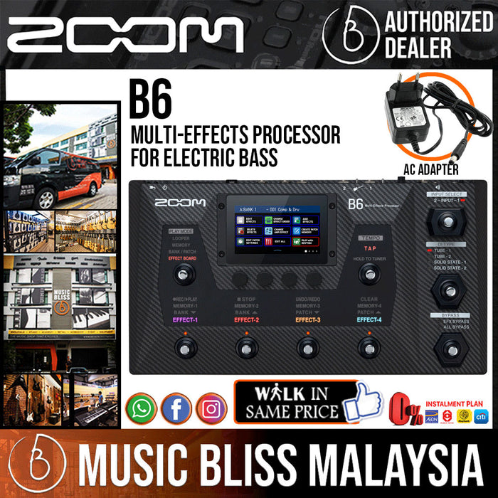 Zoom B6 Bass Multi-effects Processor with 0% Instalment - Music Bliss Malaysia