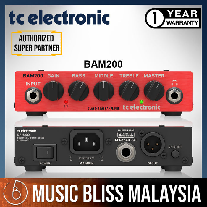 TC Electronic BAM200 200-Watt Compact Bass Head (BAM-200) - Music Bliss Malaysia
