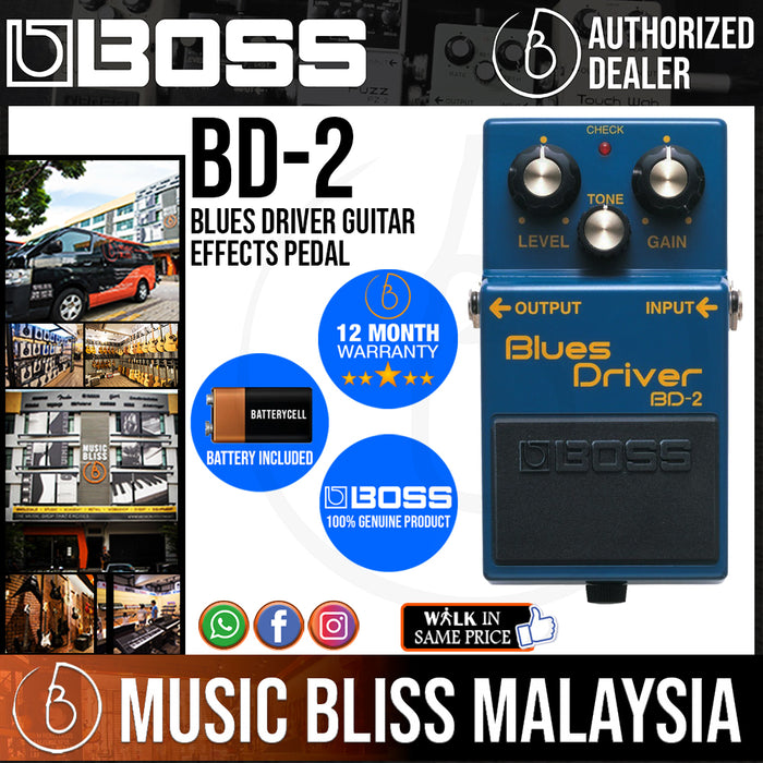 Boss BD-2 Blues Driver Guitar Effects Pedal (BD2) - Music Bliss Malaysia