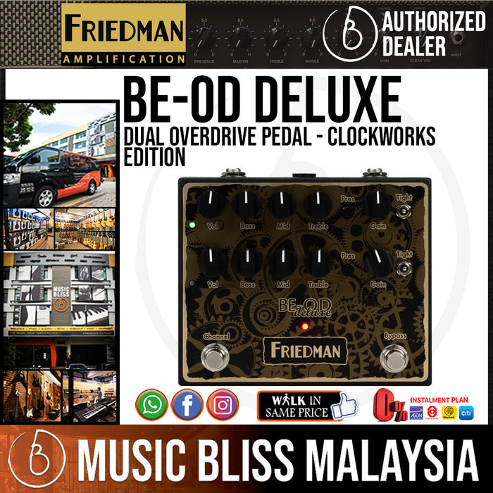 Friedman BE-OD Deluxe Dual Overdrive Pedal - Clockworks Edition - Music Bliss Malaysia