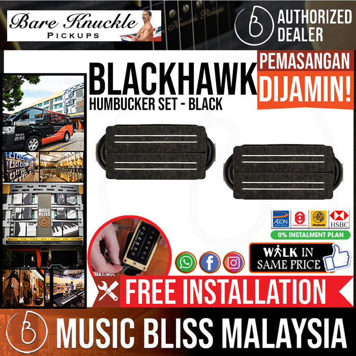 Bare Knuckle Humbucker Blackhawk Set - Black [Free In-Store Installation] - Music Bliss Malaysia