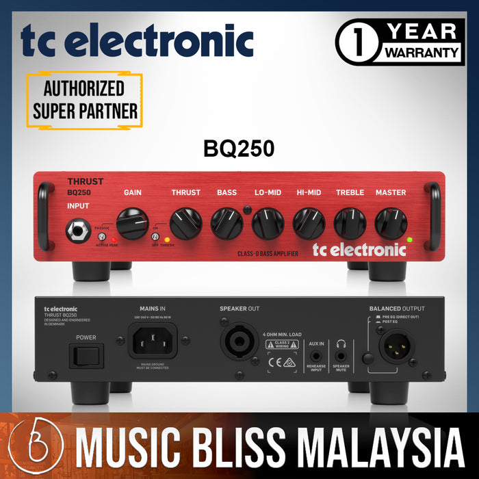TC Electronic Thrust BQ250 250-Watt Compact Bass Head (BQ-250) *Crazy Sales Promotion* - Music Bliss Malaysia
