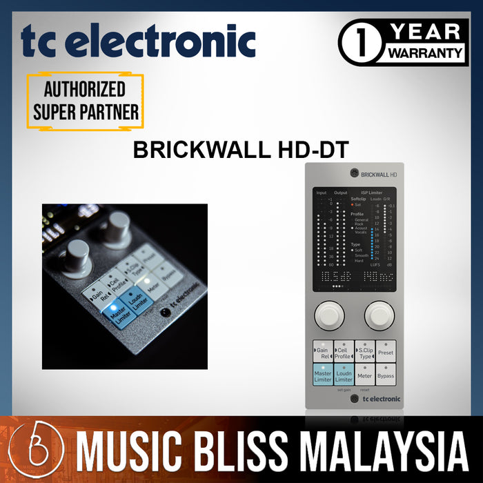TC Electronic BRICKWALL HD-DT Mastering Brickwall Limiter Plug-in with Dedicated Hardware Interface - Music Bliss Malaysia