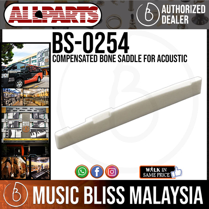 ALLPARTS BS-0254-000 Compensated Bone Saddle for Acoustic (BS0254000) - Music Bliss Malaysia