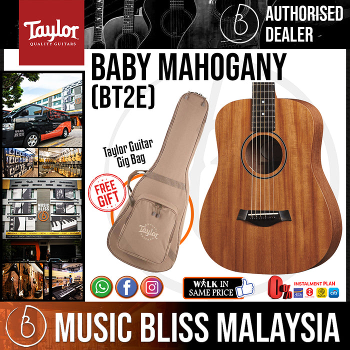 Taylor BT2e - Mahogany Top with Bag (BT2-e) *Crazy Sales Promotion* - Music Bliss Malaysia