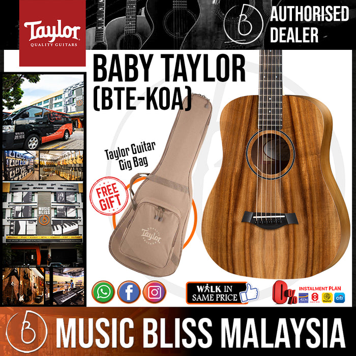 Taylor Baby Taylor - Koa Top with Bag (BTE-KOA / BTE KOA) *Crazy Sales Promotion* - Music Bliss Malaysia