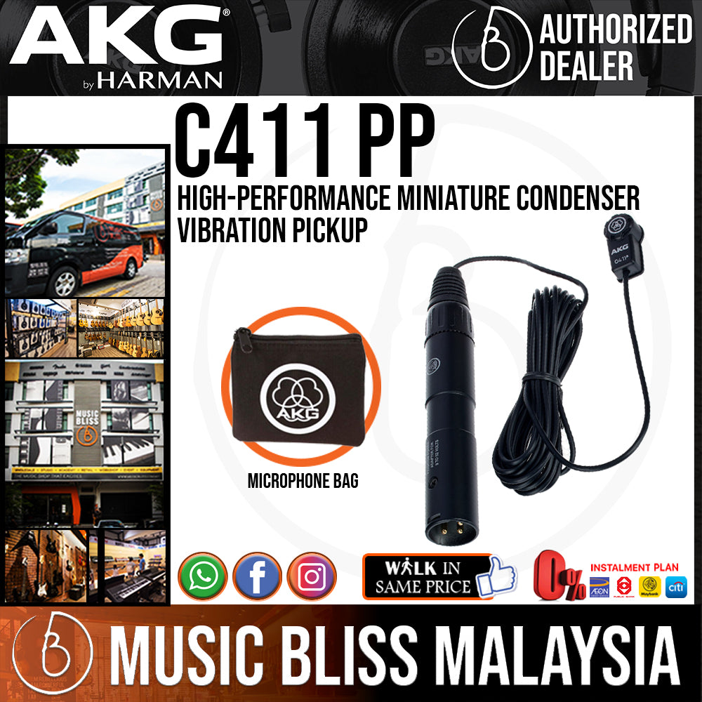 AKG C411 PP High-performance Miniature Condenser Vibration Pickup with ...