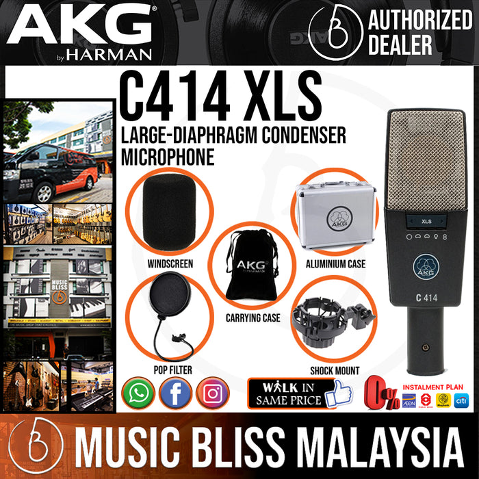 AKG C414 XLS Large-diaphragm Condenser Microphone (C414XLS) *Crazy Sales Promotion* - Music Bliss Malaysia