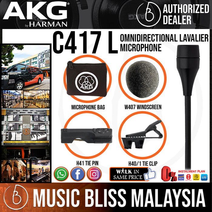 AKG C 417 L Omnidirectional Lavalier Microphone for AKG Wireless (C417 L / C417L) *Everyday Low Prices Promotion* - Music Bliss Malaysia