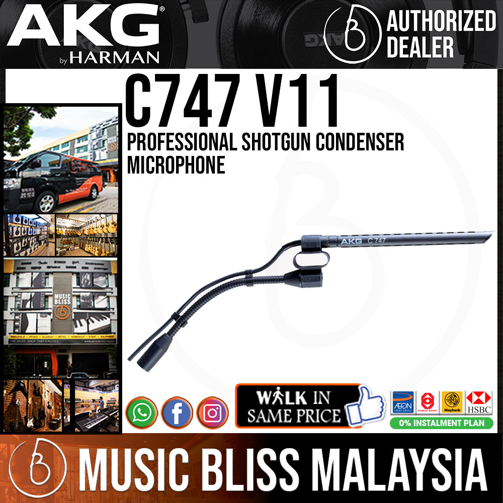 AKG C747 V11 Professional Shotgun Condenser Microphone | Music Bliss ...