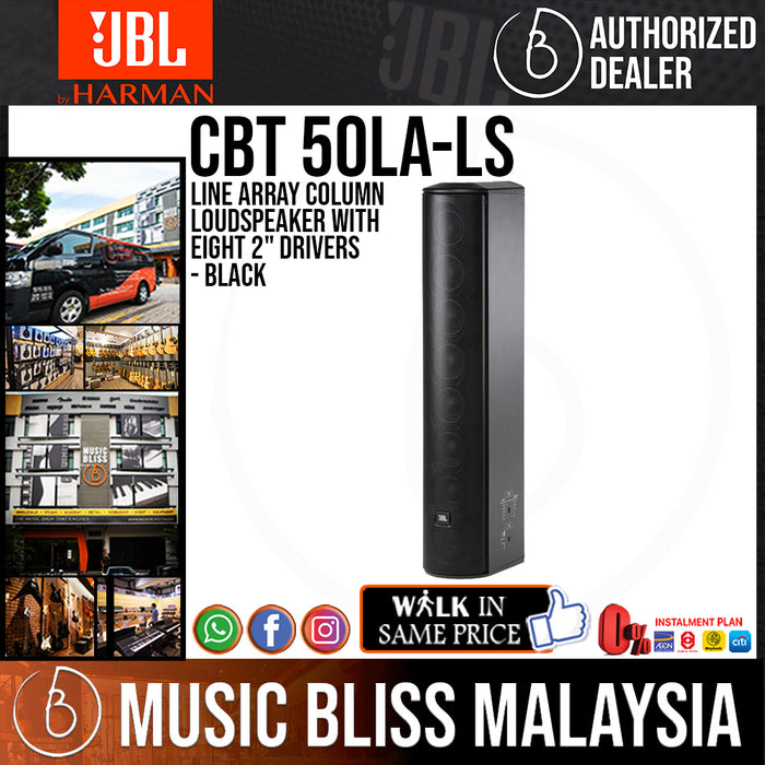 JBL CBT 50LA-LS Line Array Column Loudspeaker with Eight 2" Drivers - Black (CBT50LALS) - Music Bliss Malaysia