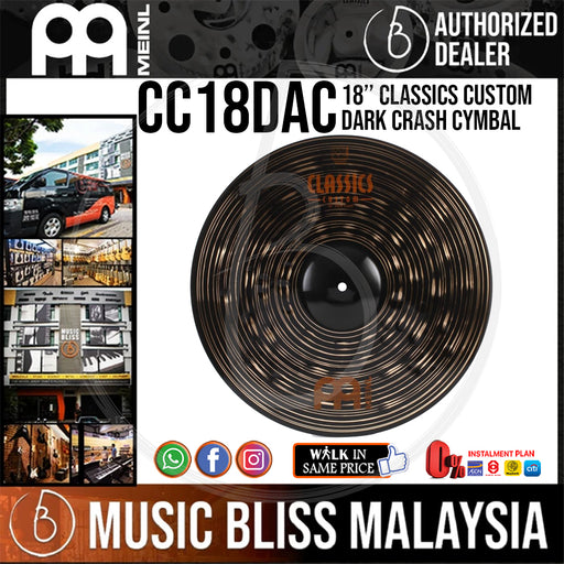 Meinl CC18DAC 18″ Classics Custom Dark Crash Cymbal - Music Bliss Malaysia