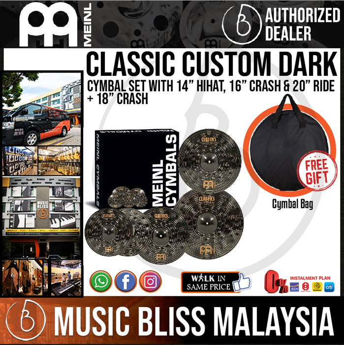 Meinl CCD460 Classics Custom Dark Cymbal Box Set with Free Cymbal Bag - Music Bliss Malaysia