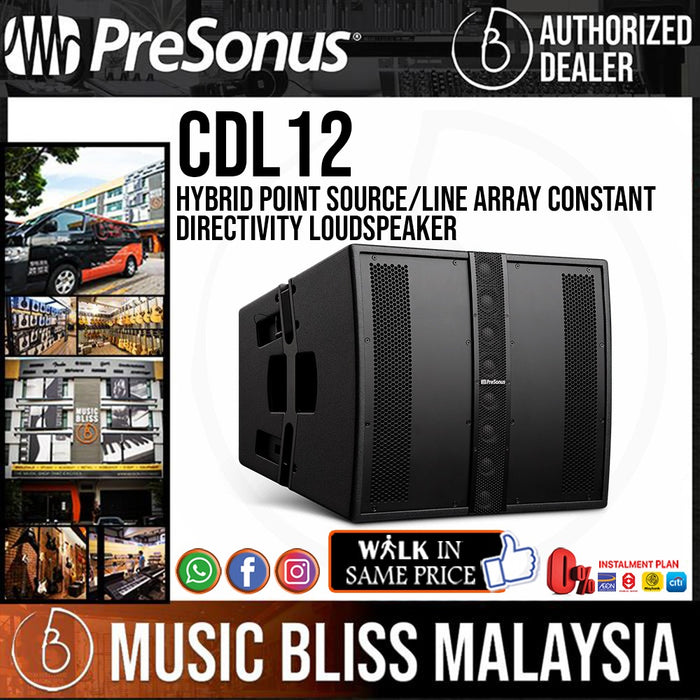 PreSonus CDL12 Hybrid Point Source/Line Array Constant Directivity Loudspeaker - Music Bliss Malaysia