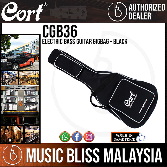 Cort CGB36 Electric Bass Guitar Gigbag Black Music Bliss Malaysia