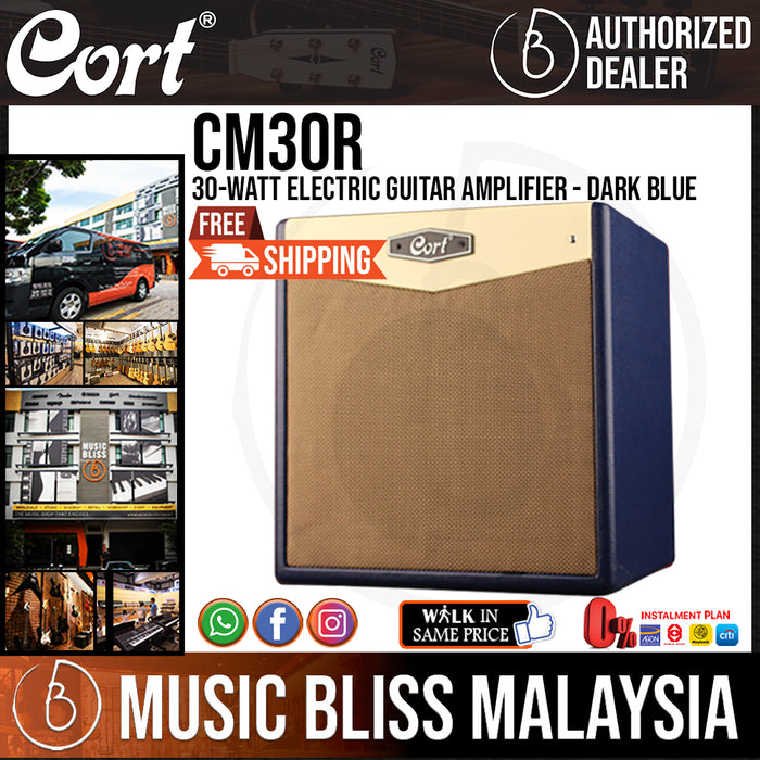 Cort CM30R 30-Watt Electric Guitar Amplifier - Dark Blue (CM-30R CM 30R) - Music Bliss Malaysia