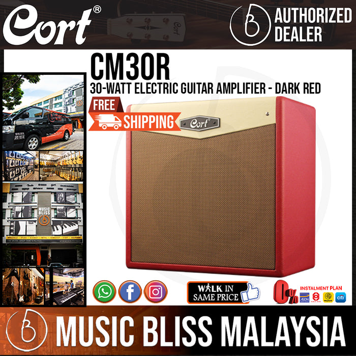 Cort CM30R 30-Watt Electric Guitar Amplifier - Dark Red (CM-30R CM 30R) - Music Bliss Malaysia
