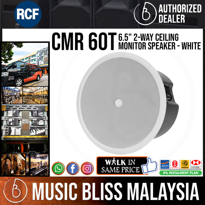 RCF CMR 60T 6.5" 2-Way Ceiling Monitor Speaker - White - Music Bliss Malaysia