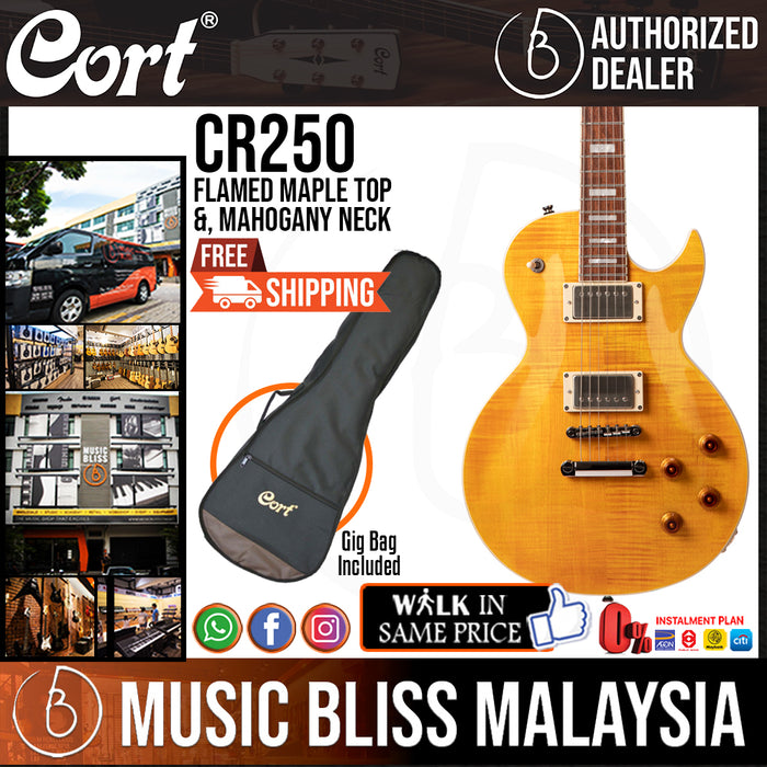 Cort CR250 Electric Guitar with Bag - Antique Amber (CR-250 CR 250) - Music Bliss Malaysia
