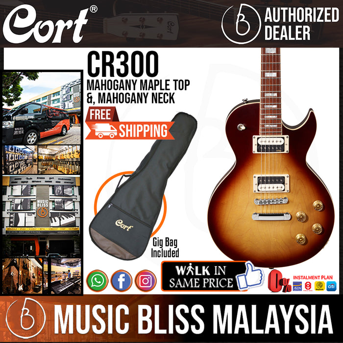 Cort CR300 Electric Guitar with Bag - Aged Vintage Burst (CR-300 CR 300) - Music Bliss Malaysia
