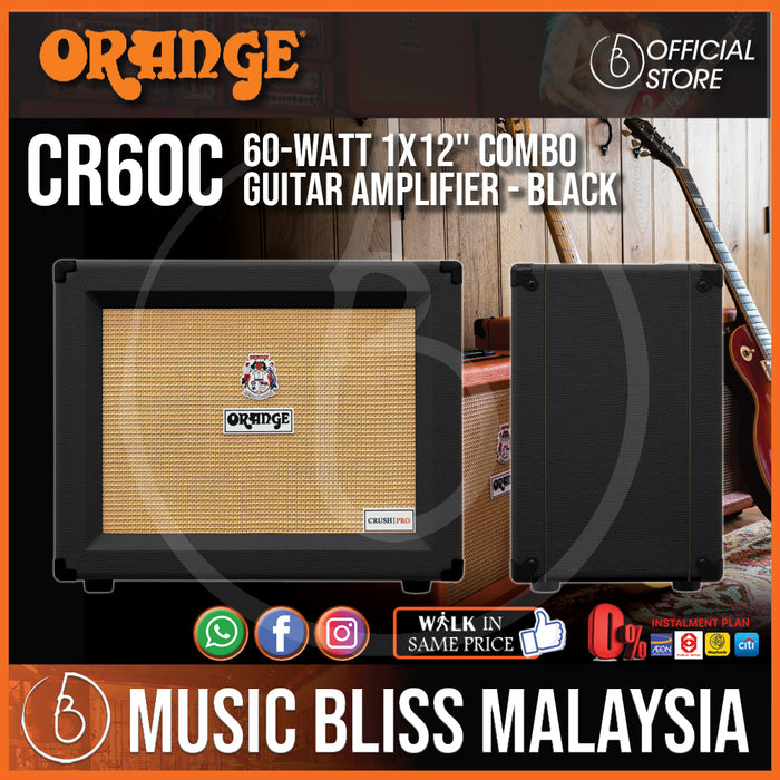 Orange Crush CR60C 60-watt 1x12" Combo Amp - Black - Music Bliss Malaysia