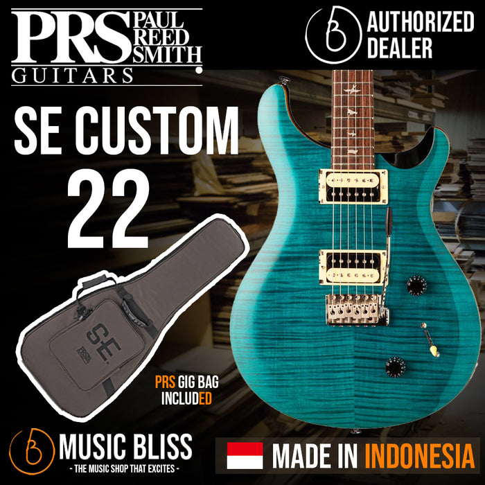 PRS SE Custom 22 Electric Guitar with Bag - Sapphire [ Made in Indonesia ] - Music Bliss Malaysia