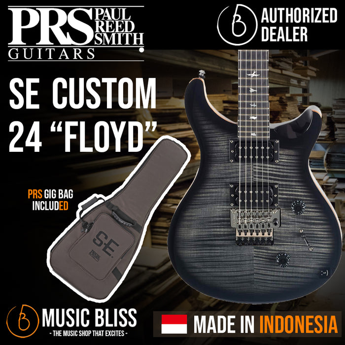 PRS SE Custom 24 Floyd Electric Guitar with Bag - Charcoal Burst - Music Bliss Malaysia