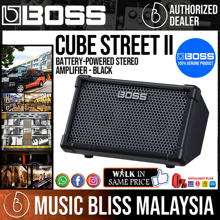 Boss CUBE Street 2 - 2x6.5" 10-watt Battery Powered Combo Amp - Black - Music Bliss Malaysia