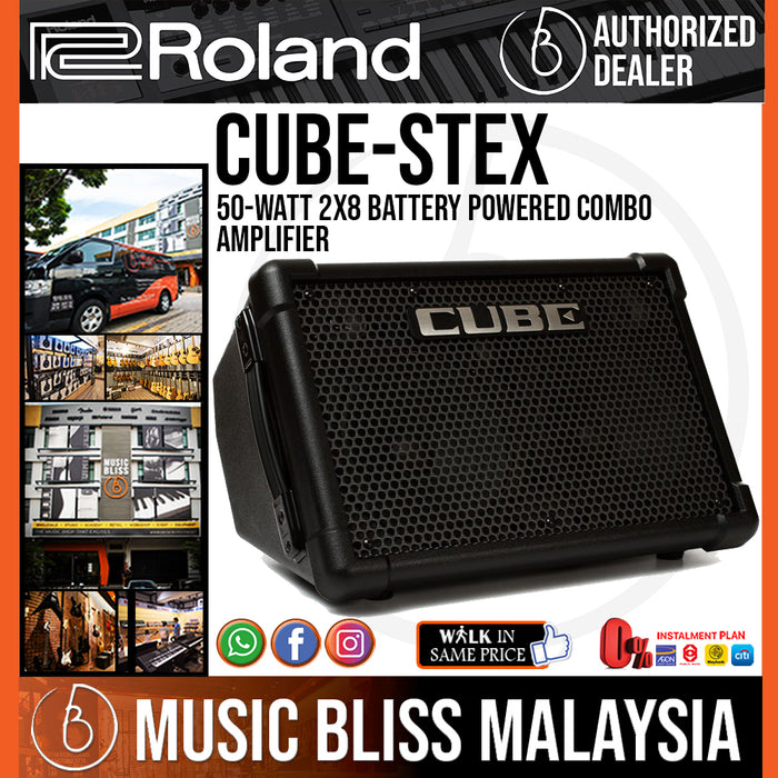 Roland CUBE Street EX 50-watt 2x8 Battery Powered Combo Amplifier (CUBE-STEX) - Music Bliss Malaysia