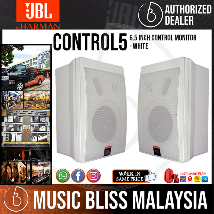 JBL Control 5 6.5 inch Control Monitor - White (Pair) (Control5) - Music Bliss Malaysia