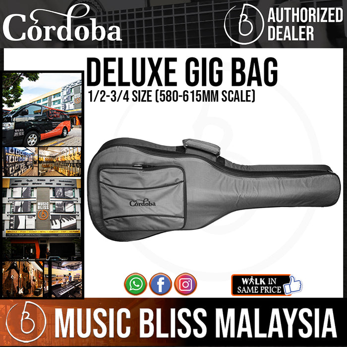 Cordoba Deluxe Gig Bag 1/2-3/4 Size (580-615mm scale) - Music Bliss Malaysia