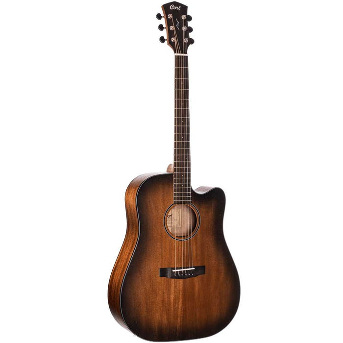 Cort Core-DC All Mahogany Acoustic Guitar with Bag - Open Pore Black Burst - Music Bliss Malaysia