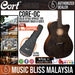 Cort Core-OC Spruce Acoustic Guitar with Bag - Open Pore Trans Black - Music Bliss Malaysia