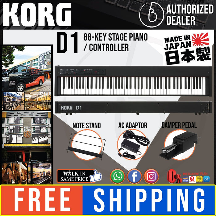 Korg D1 88-key Stage Piano / Controller - Black with 0% Instalment - Music Bliss Malaysia