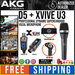 AKG D5 Supercardioid Dynamic Handheld Vocal Microphone with Xvive U3 2.4 GHZ Portable Wireless Microphone System up to 90 Feet *Everyday Low Prices Promotion* - Music Bliss Malaysia
