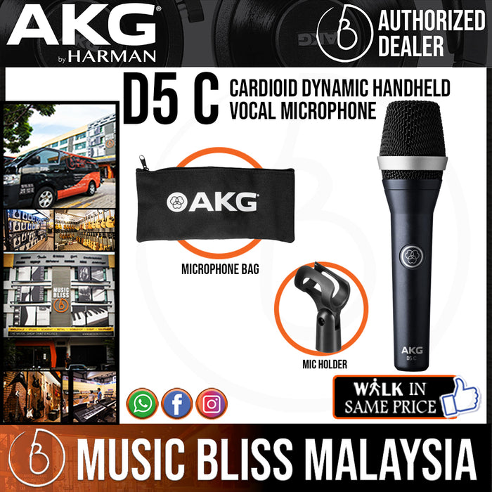 AKG D5 C Cardioid Dynamic Handheld Vocal Microphone - Music Bliss Malaysia