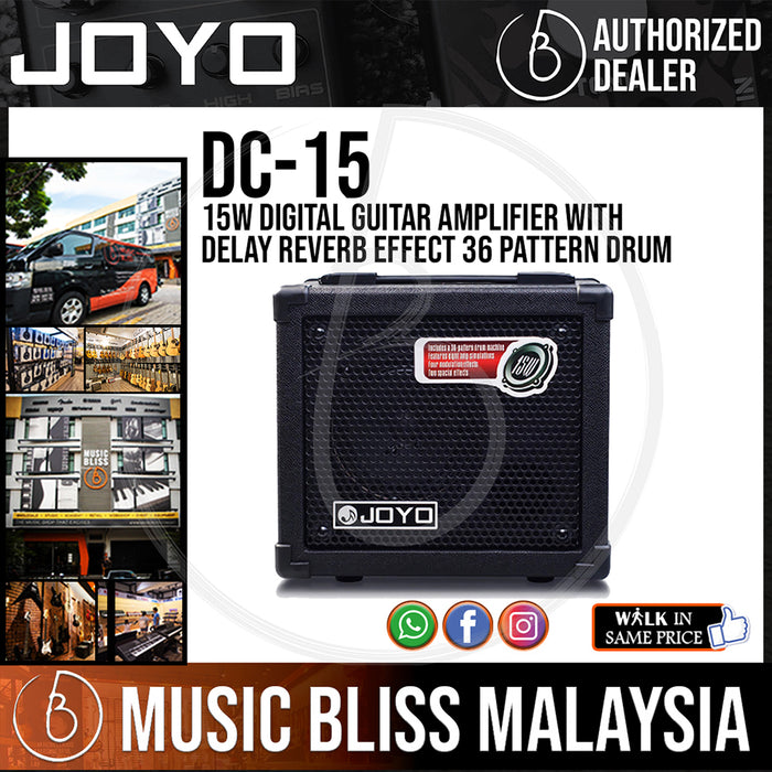Joyo DC-15 15W Digital Guitar Amplifier with Delay Reverb Effect 36 Pattern Drum (DC15) *Crazy Sales Promotion* - Music Bliss Malaysia