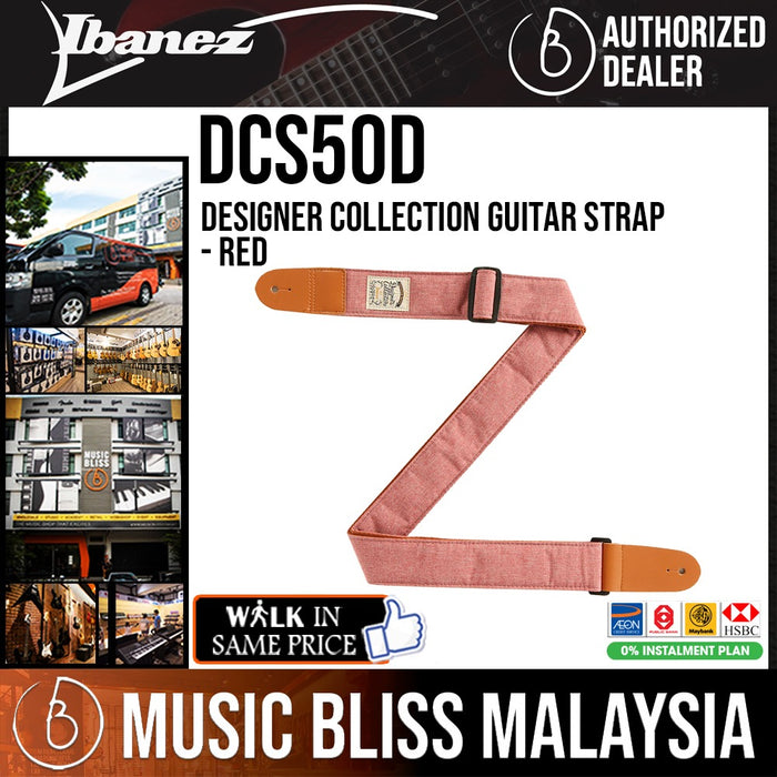 Ibanez DCS50D Designer Collection Guitar Strap - Red - Music Bliss Malaysia