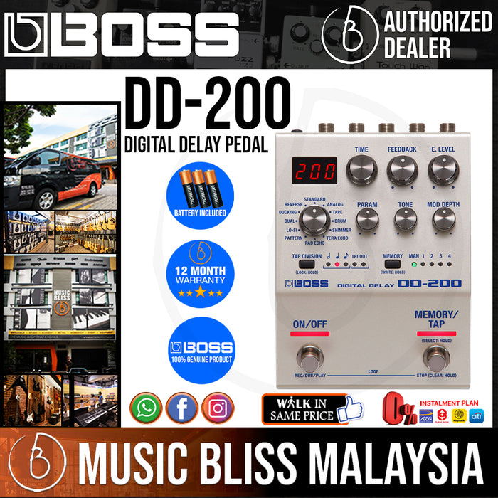 Boss DD-200 Digital Delay Pedal (DD200) - Music Bliss Malaysia