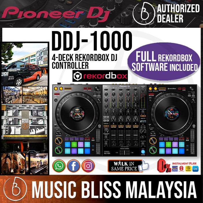Pioneer DJ DDJ-1000 4-deck rekordbox DJ Controller (DDJ1000 / DDJ 1000) *Everyday Low Prices Promotion* - Music Bliss Malaysia