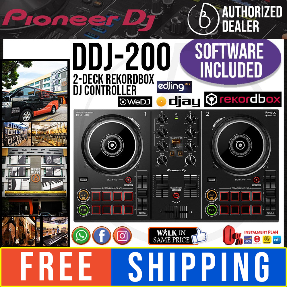 Pioneer DJ DDJ-200 2-deck Rekordbox DJ Controller | Music Bliss