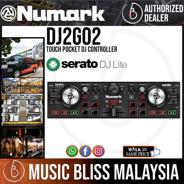 Numark DJ2GO2 Touch 2-channel Serato DJ Controller - Music Bliss Malaysia