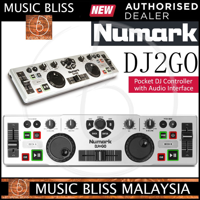 Numark DJ2GO Ultra-Portable USB DJ Controller for Mac or PC - Music Bliss Malaysia
