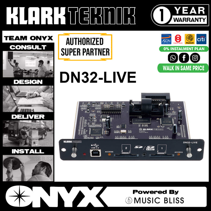 Klark Teknik DN32-LIVE SD/SDHC and USB 2.0 Expansion Module (DN32LIVE / DN32 LIVE) - Music Bliss Malaysia