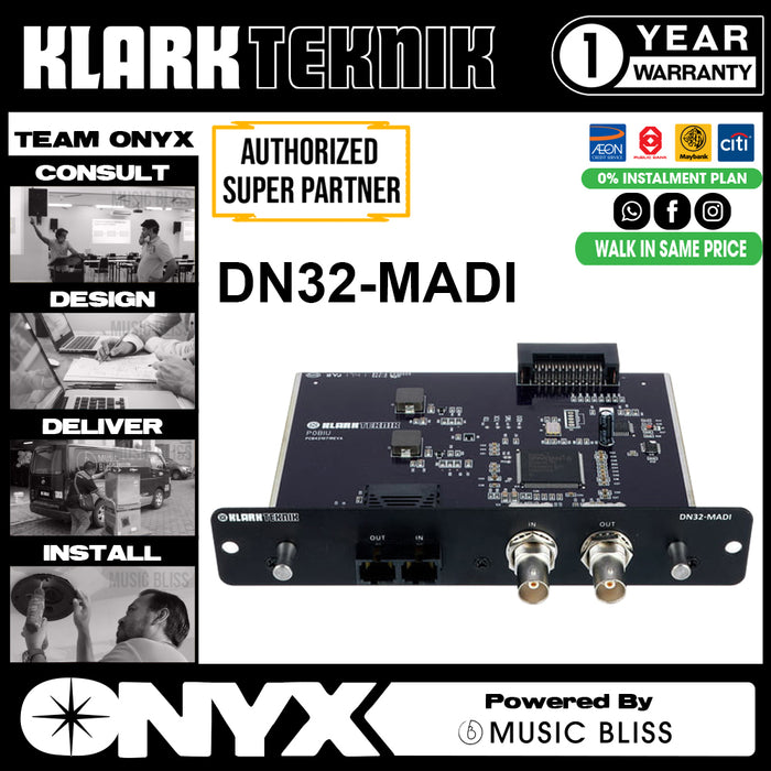 Klark Teknik DN32-MADI MADI Expansion Module with up to 32 Bidirectional Channels (DN32MADI / DN32 MADI) - Music Bliss Malaysia