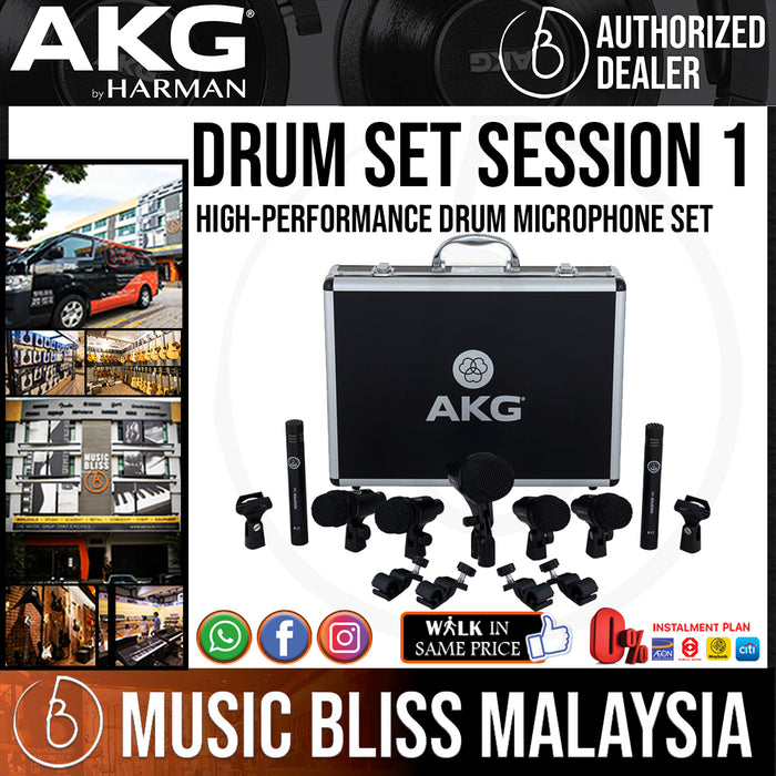 AKG Drum Set Session I High-performance Drum Microphone Set (Drumset Session 1) *Everyday Low Prices Promotion* - Music Bliss Malaysia