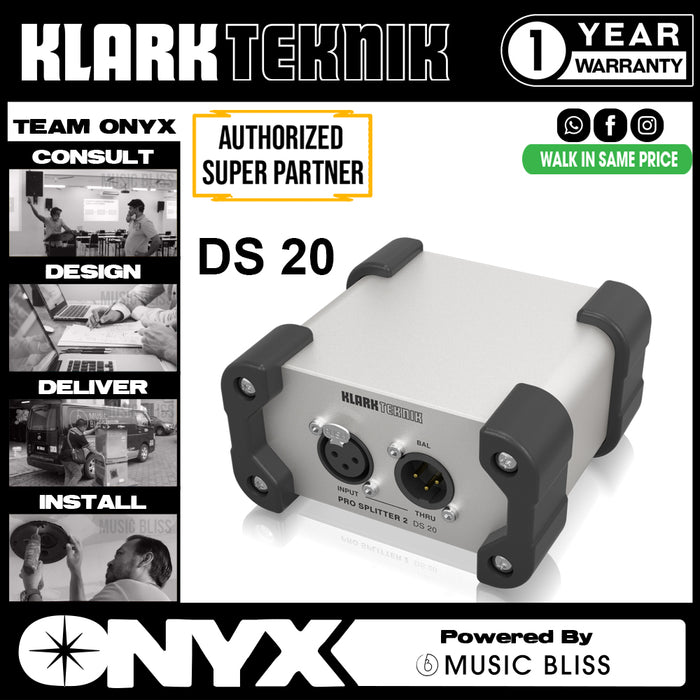 Klark Teknik DS 20 1-in / 2-out Passive Signal Splitter (DS20 / DS-20) - Music Bliss Malaysia